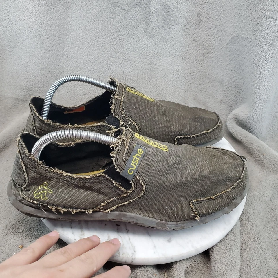Zapatos Cushe Para Hombre Talla 9 Gris Marrón Lona Zapatilla Zapatos Minimalistas Foto 4 de 4