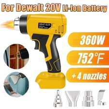 Cordless Heat Gun Hot Air Gun For Dewalt 20V Max Li-ion Battery w/3 Nozzles 360W