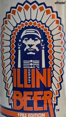 1983 ILLINOIS ILLINI NCAA FOOTBALL SIOUX CHIEF ILLINIWEK SPORT SCHEDULE BEER CAN