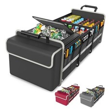 Large Trunk Organizer for SUV with Premium Portable Cooler Bag, XX-Large Black