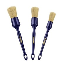 3PCS Car Detailing Brush Set, Boars Hair Bristles Brushes Indigo