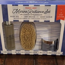 NEW Trader Joe  s Marine Radiance Set Body Oil, Dry Brush, Body Scrub