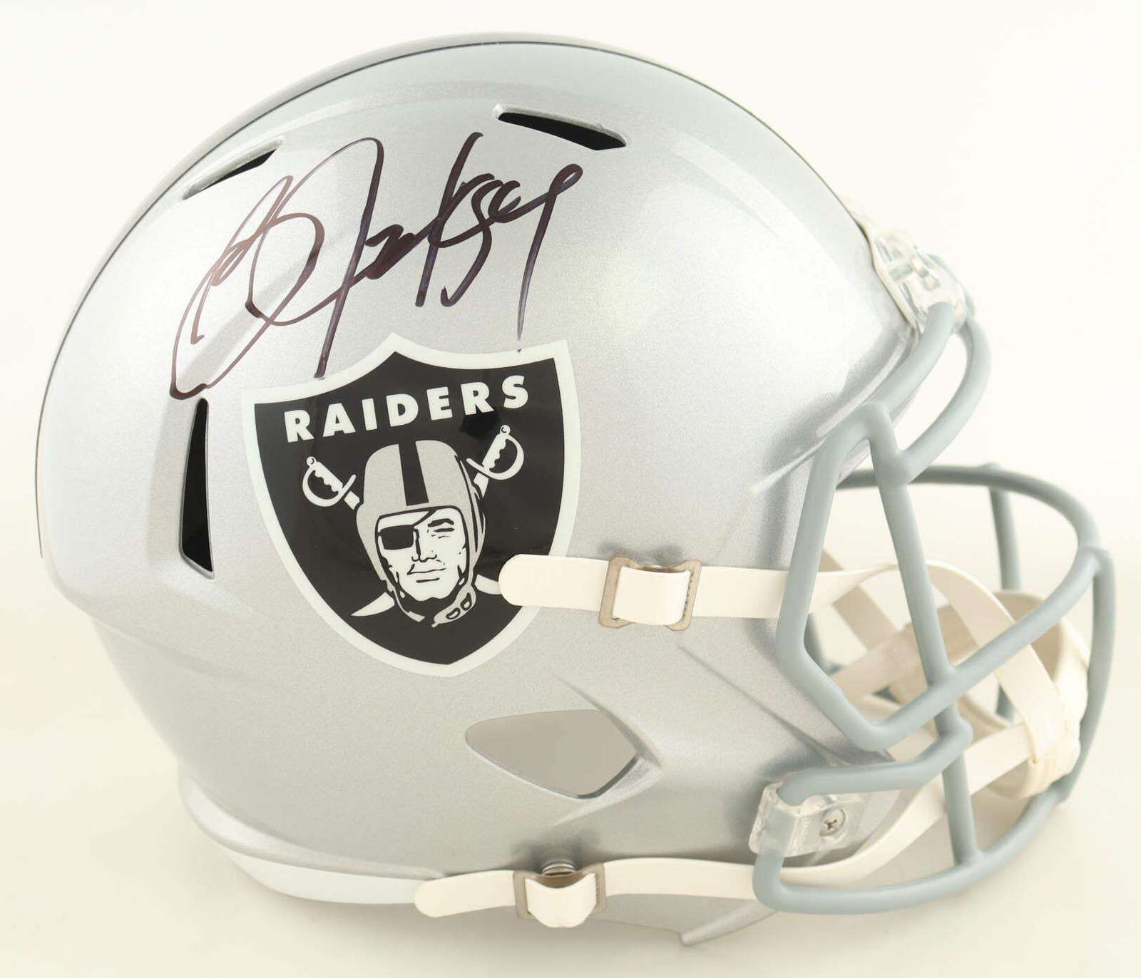 Bo Jackson Autographed Signed Raiders Full-Size Speed Helmet (Beckett) Beckett Witnessed 