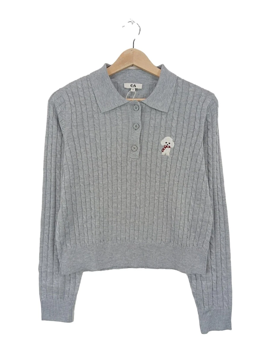 Pull Cardigan Femme C&A - Taille XL - Gris Rayé - 100% Coton - Excellent état