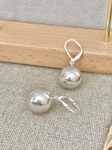 Bijouxia Orecchini A Sfera In Ceramica Nera – Argento 925 Massiccio – Puntone 1 Cm – Sfera 8 Mm – Gioielli Donna
