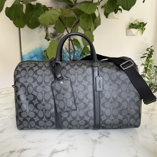 Neu ohne Etikett Coach Venturer Tasche aus charakteristischem Canvas schwarz große Reisetasche Weekender C5305