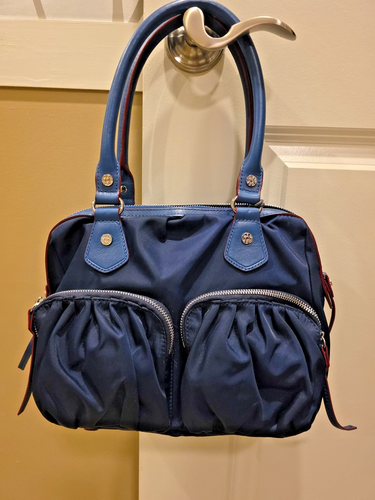 NWT MZ Wallace Baby Jane Navy Bedford with Ocean Leather - Picture 2 of 10