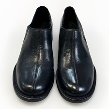 Born Women  s Handcrafted Black Leather Slip On Bootie Clogs Size 6.5M B 
