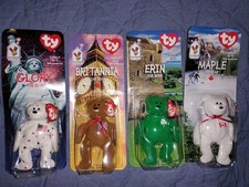 TY BEANIE BABIES MCDONALDS INTERNATIONAL BEARS SET OF 4 NEW IN BOX SEALED RARE