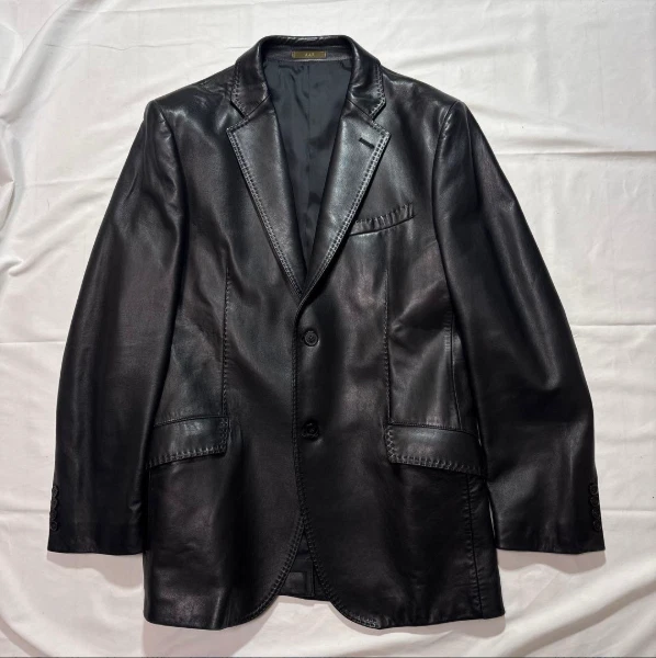Yohji Yamamoto AAR 90s Archive Lamb Leather Blazer Black Korea XL Rare