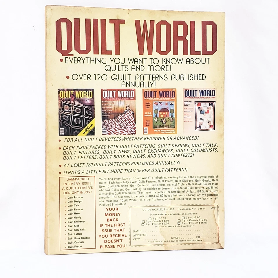 Quilt World Magazine October 1978 History Rags to Richness Machine Quilting - Image 2 of 4