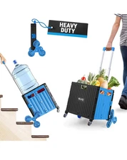 NEW Sliq Collapsible Shopping Utility Cart 20 Gal & Up To 100lbs Capacity BLUE