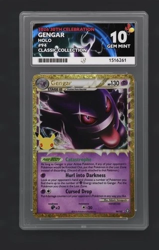 2026 Gengar Holo #94 Classic Collection ACE 10 Gem Mint 30th Anniversary
