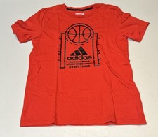 Adidas Red Basketball Court Boys T-Shirt Medium "The Go-To Tee"