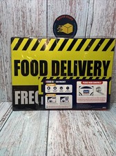 Yellow Food Delivery Driver Car Magnet 12 X 9  Reflective Frequent Stops .3 Pc