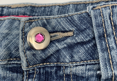 Thalia Sodi Girls Mini Skirt Sz 10 Denim With Embroidered Flowers And Gemstones - Picture 7 of 10