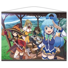 Wall scroll KonoSuba Tapestry Aqua Megumin Darkness Kazuma B2 size New Japan