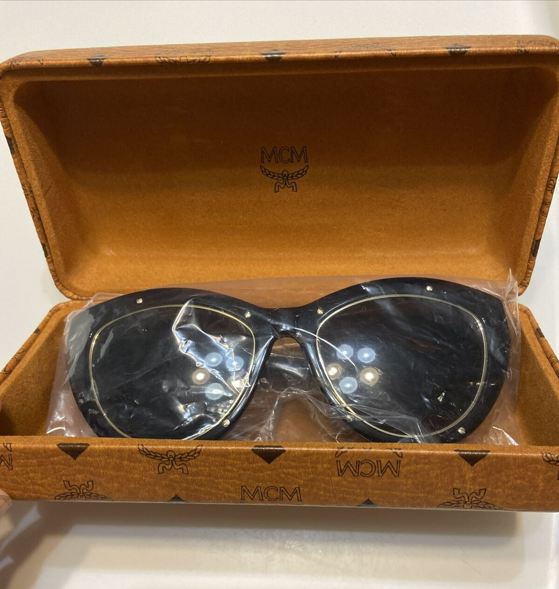 MCM MCM603SA Cat Eye Havana Metal Trim Sunglasses $340 MADE IN