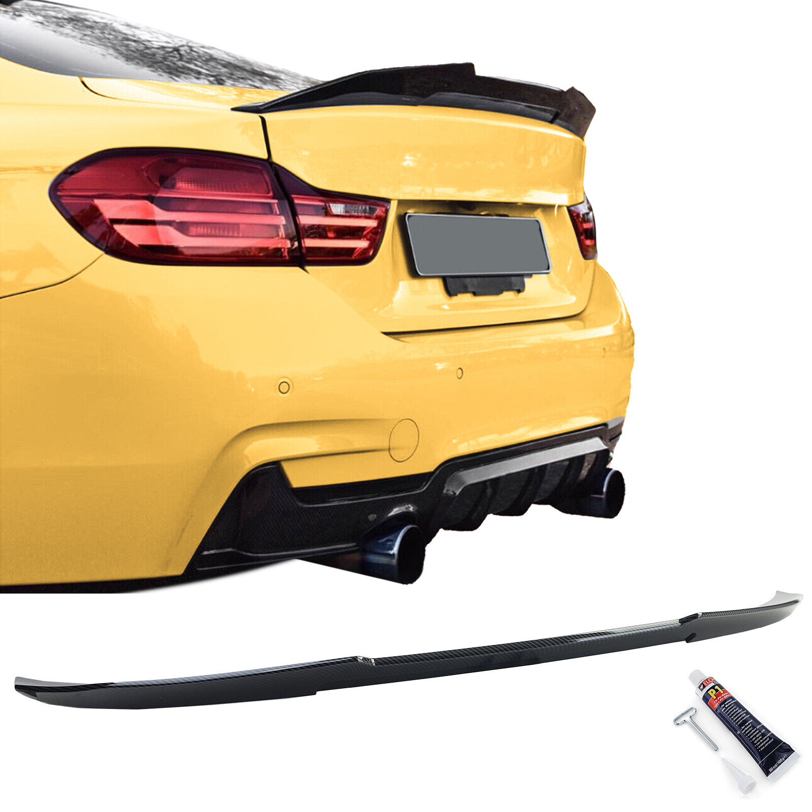 Spoiler posteriore Ducktail Carbon Look,per BMW Serie 4 F32 Coupè 2013-2021