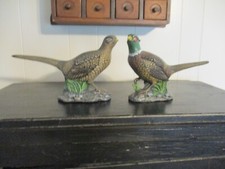 Hen & Rooster Ring neck pheasant artist made Jo Ann De Vane 1982 hand made paint