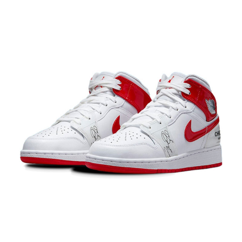 Nike Air Jordan 1 Mid【状態　良】 Nike Air Jordan 1 AJ1 Mid GS Rookie Season White Red School