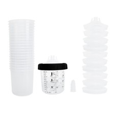 New Disposable Paint Spray Gun Cup System 20 Liners 10 Lids 180ml Cup Set Us New Disposable Paint Spray Gun Cup System 20 Liners 10 Lids 180ml Cup Set Us