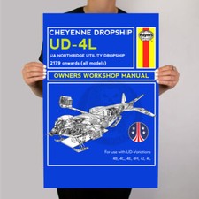 Aliens Cheyenne UD-4L Dropship Repair Manual LV-426 USCM Metal Sign Weyland .
