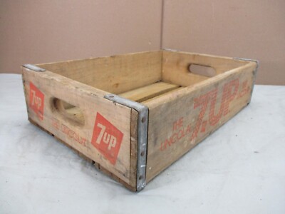 Vintage Wooden 7UP THE UNCOLA Soda Pop Bottle Storage Crate