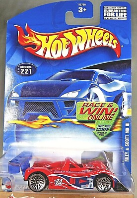2001 Hot Wheels Mainline/Collector #221 RILEY & SCOTT MK III Red w/Chrome LaceSp