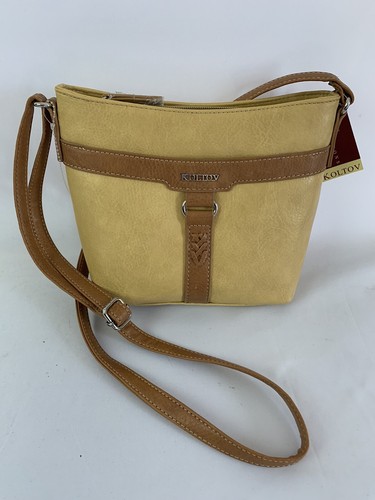 Koltov Handbag New Vegan Leather Corn Honey Color Crossbody MSRP $50 - Picture 2 of 11