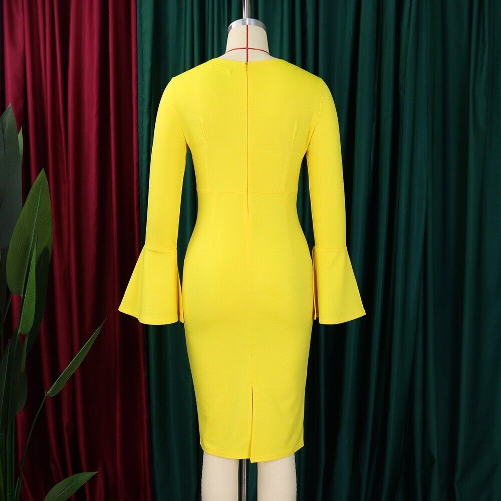 Women's Plus Size Flared Sleeve Bodycon Pencil Dress Business Sheath Dresses Women's Plus Size Flared Sleeve Bodycon Pencil Dress Business Sheath Dresses