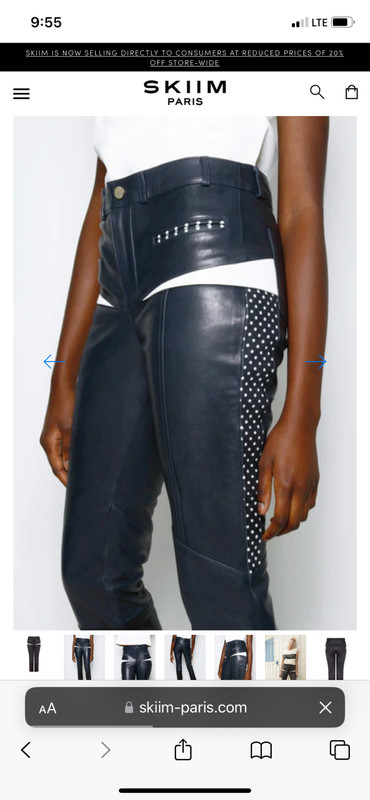 SKIIM Leather Sheepskin Pants Spliced Trouser Pants - Size 36 = US 2 - NTSF