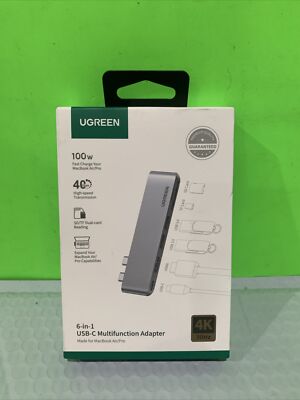 Ugreen USB C Hub Adapter for MacBook Pro and MacBook Air - Gray/Silver New