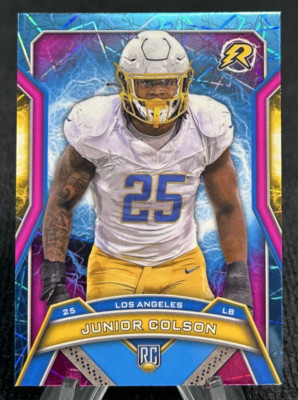 2024 Topps Resurgence Junior Colson - Sky Blue And Pink Shock RC #151 Chargers