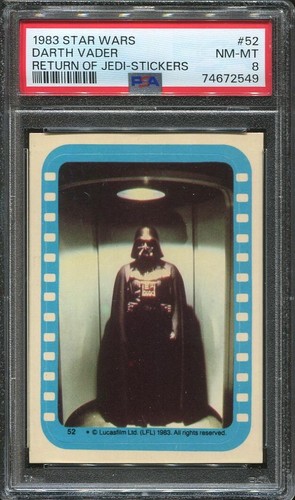 1983 Darth Vader Star Wars: Return of the Jedi Sticker #52 PSA 8 NM - MT CK