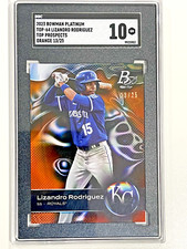 2023 Bowman Paltinum Lizandro Rodriguez Orange Top Prospects /25 SGC 10 GM