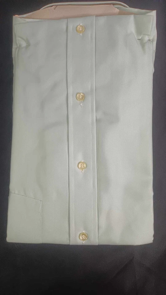 Camisa social vintage ENRO verde claro manga longa tamanho M/L (14²) novo estoque antigo - Imagem 2 de 4