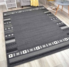 Black Grey Silver Rugs Small Extra Large Big Huge Size Floor Carpets Mat Cheap