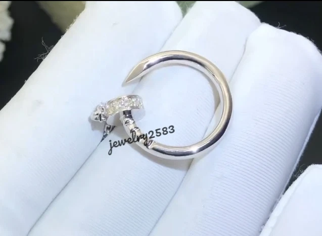 Certified Natural Diamond Charm Pendant In Real 10k White Gold Ladies Cute Gift - Image 3 of 4