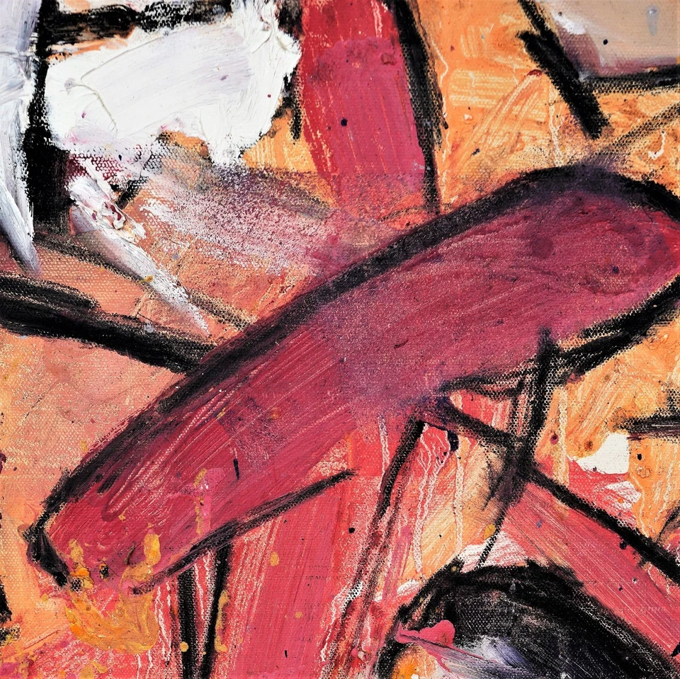 Impresión de póster abstracto de 4 paneles de arte moderno - "Jardín de ballenas" - Pintura de pared 24X24 Foto 2 de 4