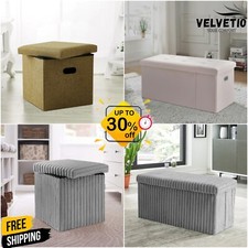 Premium Ottoman Storage Box House Pouffes Bench Seat Foldable Foot Stool UK Size