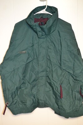 Columbia Whirlibird Mens Vintage Green Hard Shell Jacket Ski Winter Size XL