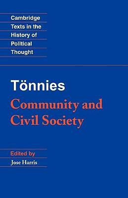 Tönnies: Community and Civil Society Tönnies Harris Hollis Paperback