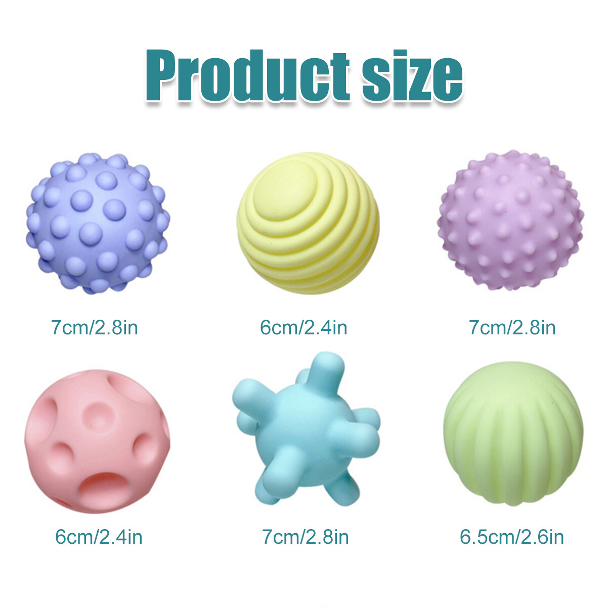 6pcs Baby Toy Ball Set Sensory Development Balls Educational Sensory