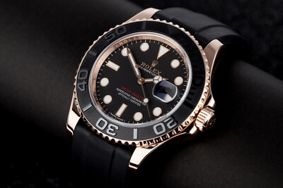 Estel Rolex Yacht-Master Oysterflex Everose Gold & Black Ceramic 40mm