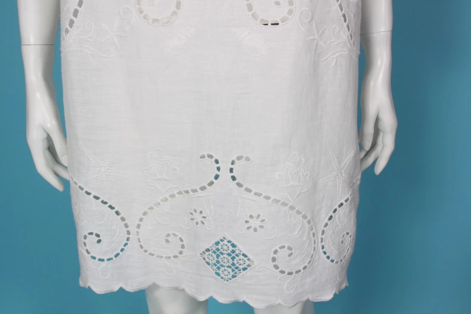 Vestido recto de lino blanco Spell & The Gypsy Collective Lala talla XXL - 836 Foto 4 de 4