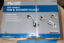Plumb Works  TWO HANDLE TUB&SHIWER FAUCET, New  IN The BOX 