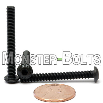 #ad M4 Button Head Socket Cap Screws 12.9 Steel w Black Ox ISO 7380 0.70 Coarse $7.76