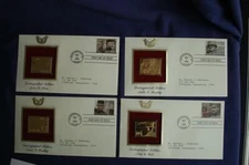 Distinguished Soldiers 33c Stamps 4 FDCs Gold Replicas Sc#3393-96 11815 A.Murphy