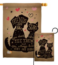 Friends are like Stars Garden Flag Animals Dog Decorative Gift Yard House Banner